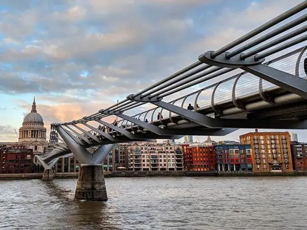 Millennium Bridge and St Paul's Cathedral in London