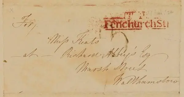 The address of a handwritten letter.